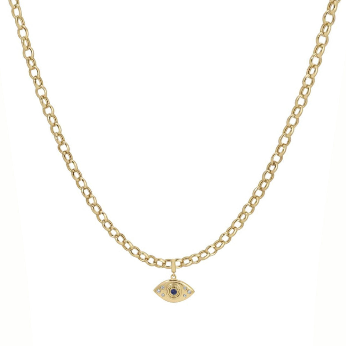 Evil Eye Rolo Chain Necklace