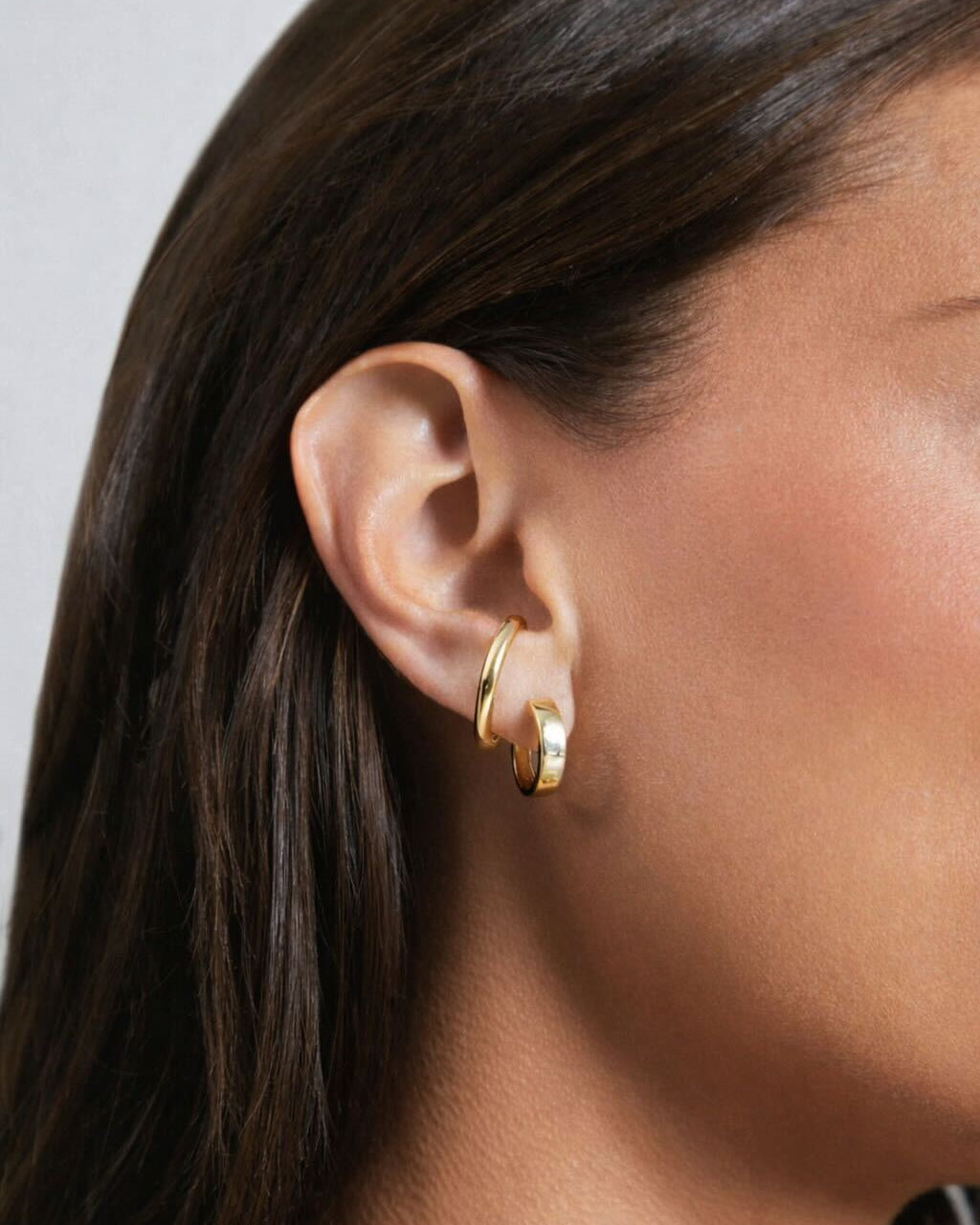 Gold Cuffed Stud Earrings