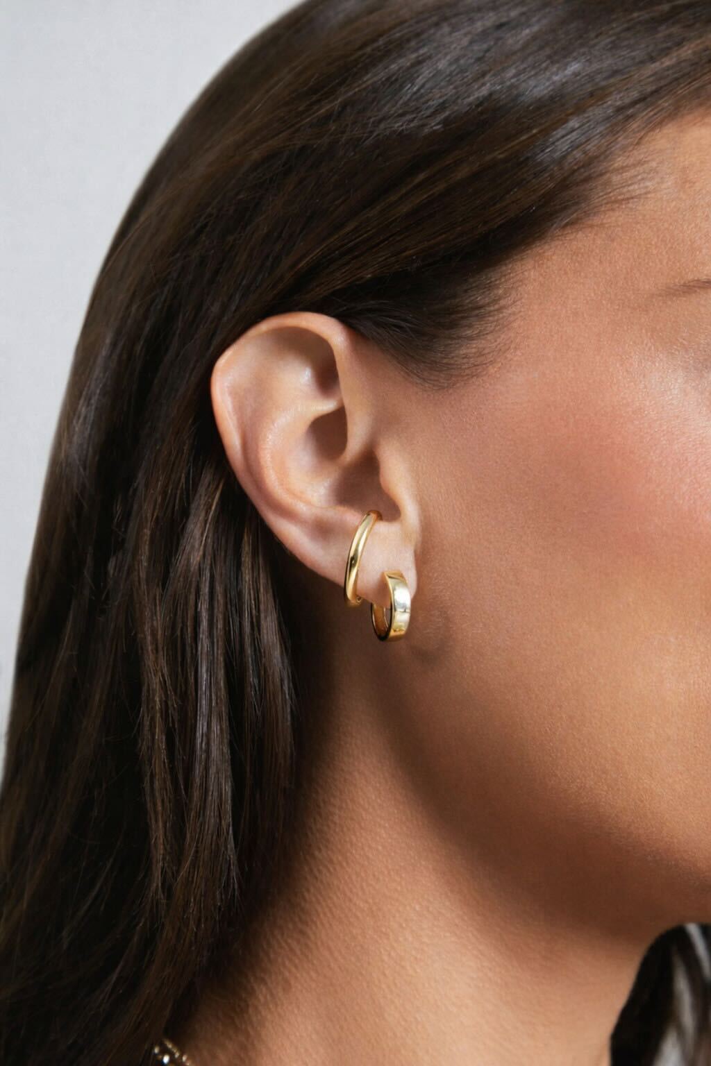 Gold Cuffed Stud Earrings