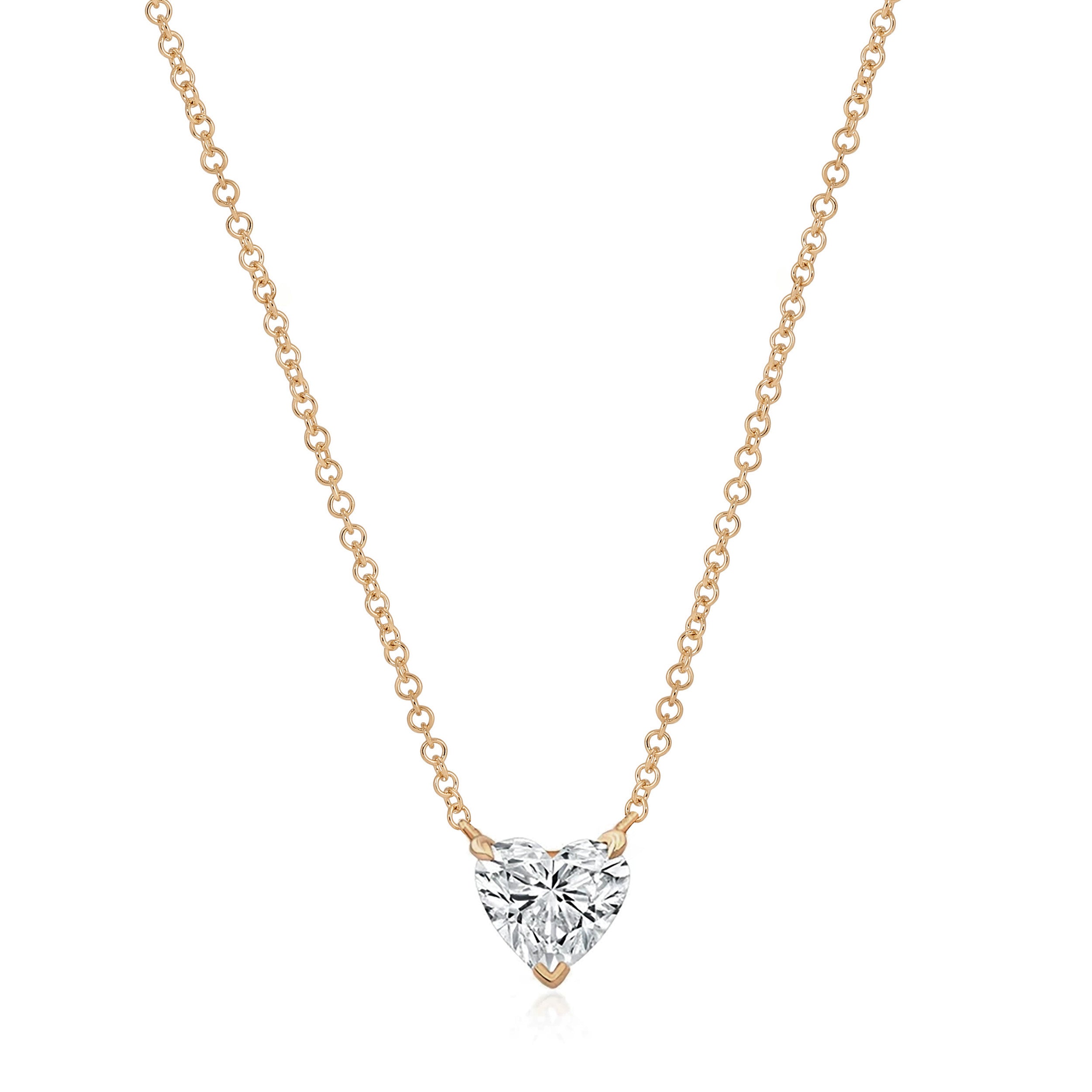 Diamond Heart Solitaire Necklace