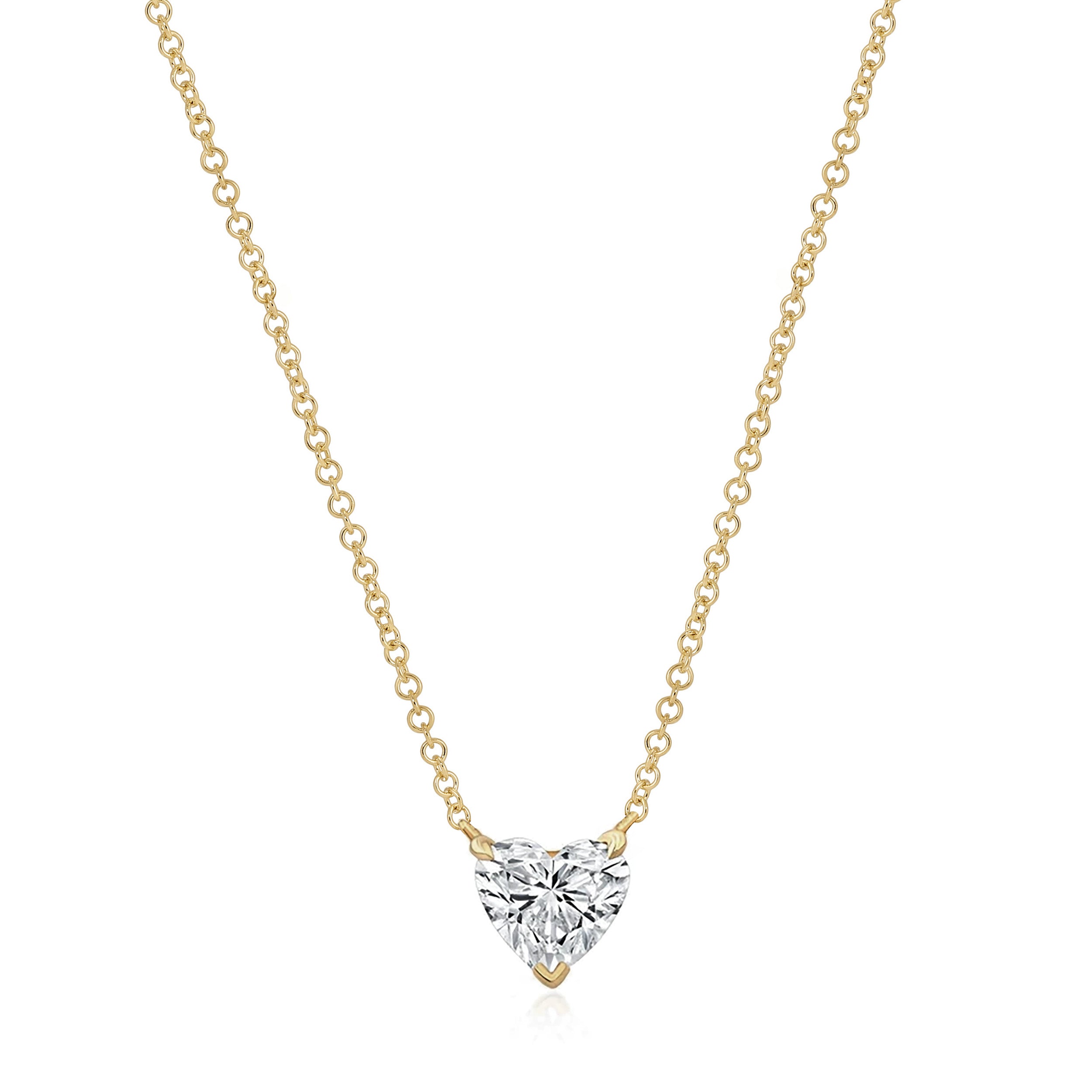 Diamond Heart Solitaire Necklace