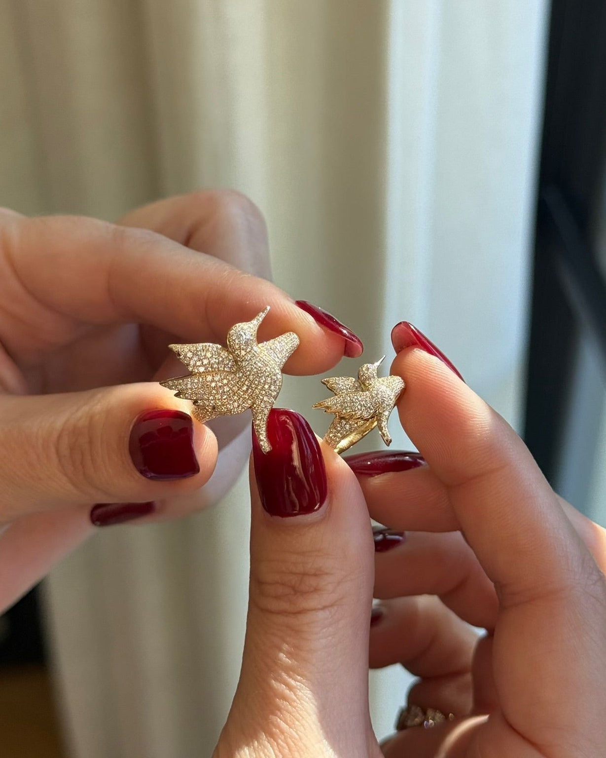 Pave Diamond Hummingbird Ring