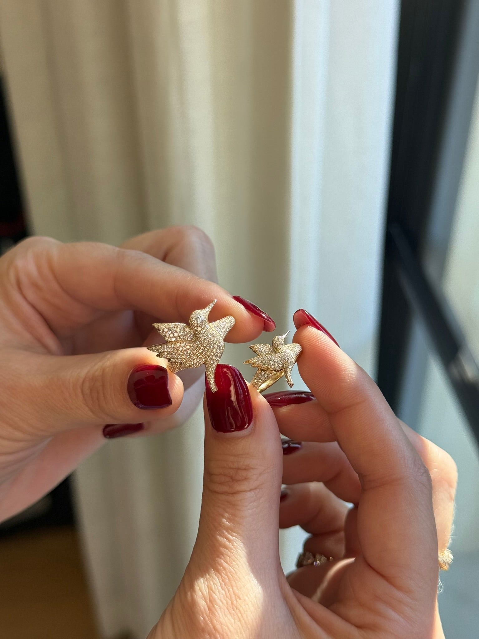 Pave Diamond Hummingbird Ring