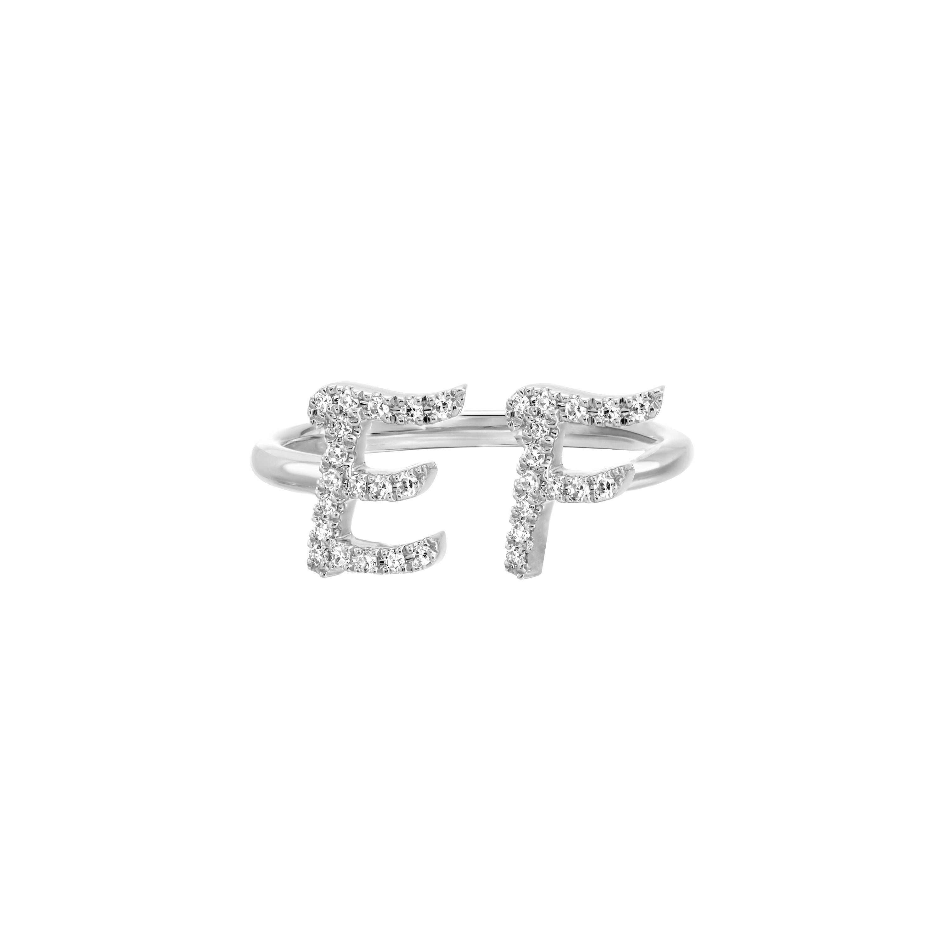 Diamond Double Initial Ring