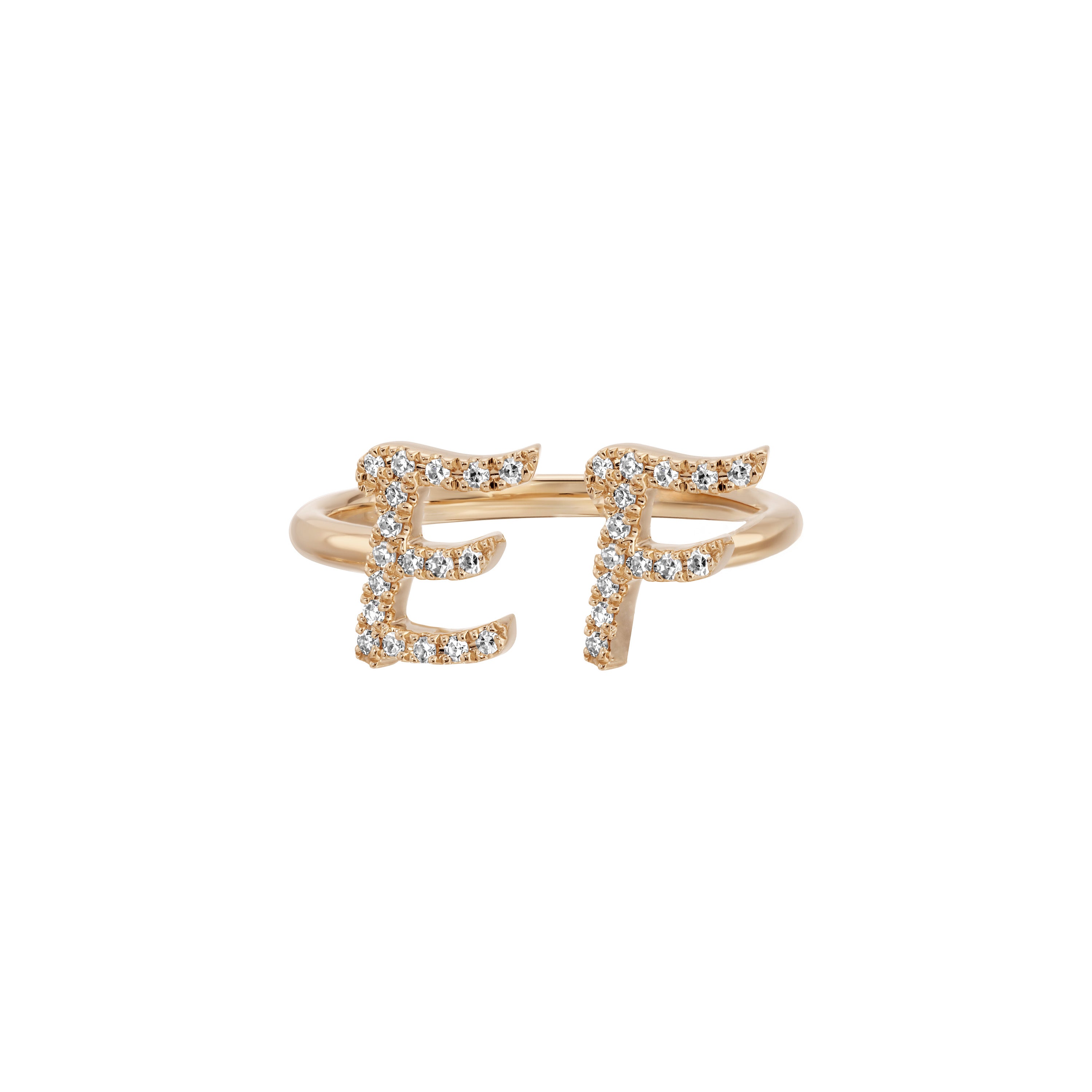 Diamond Double Initial Ring