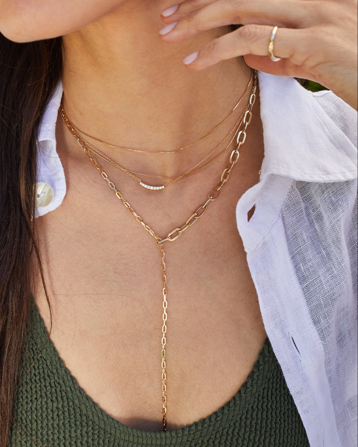 Full Cut Diamond Arc Necklace