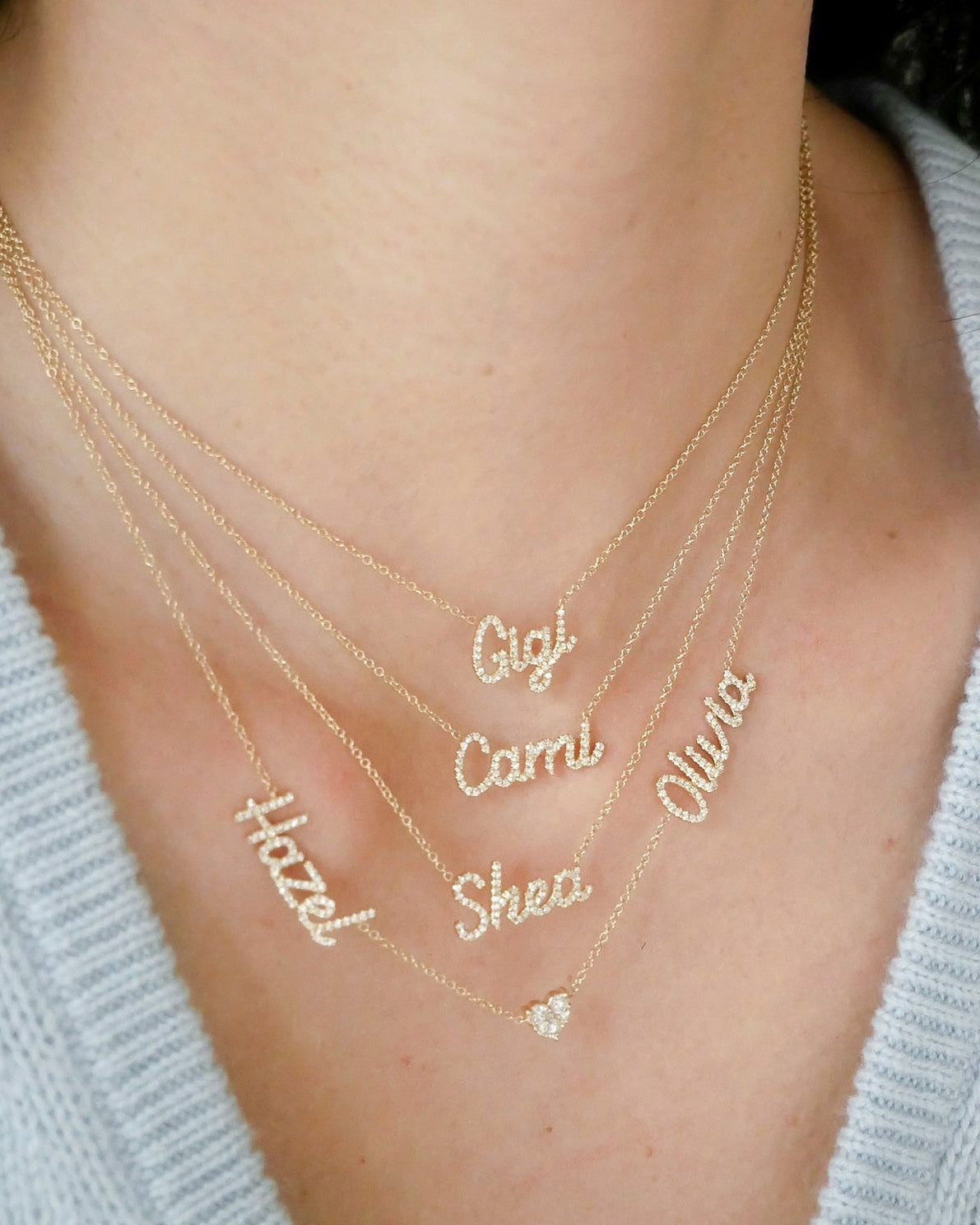 Diamond Script Name Necklace