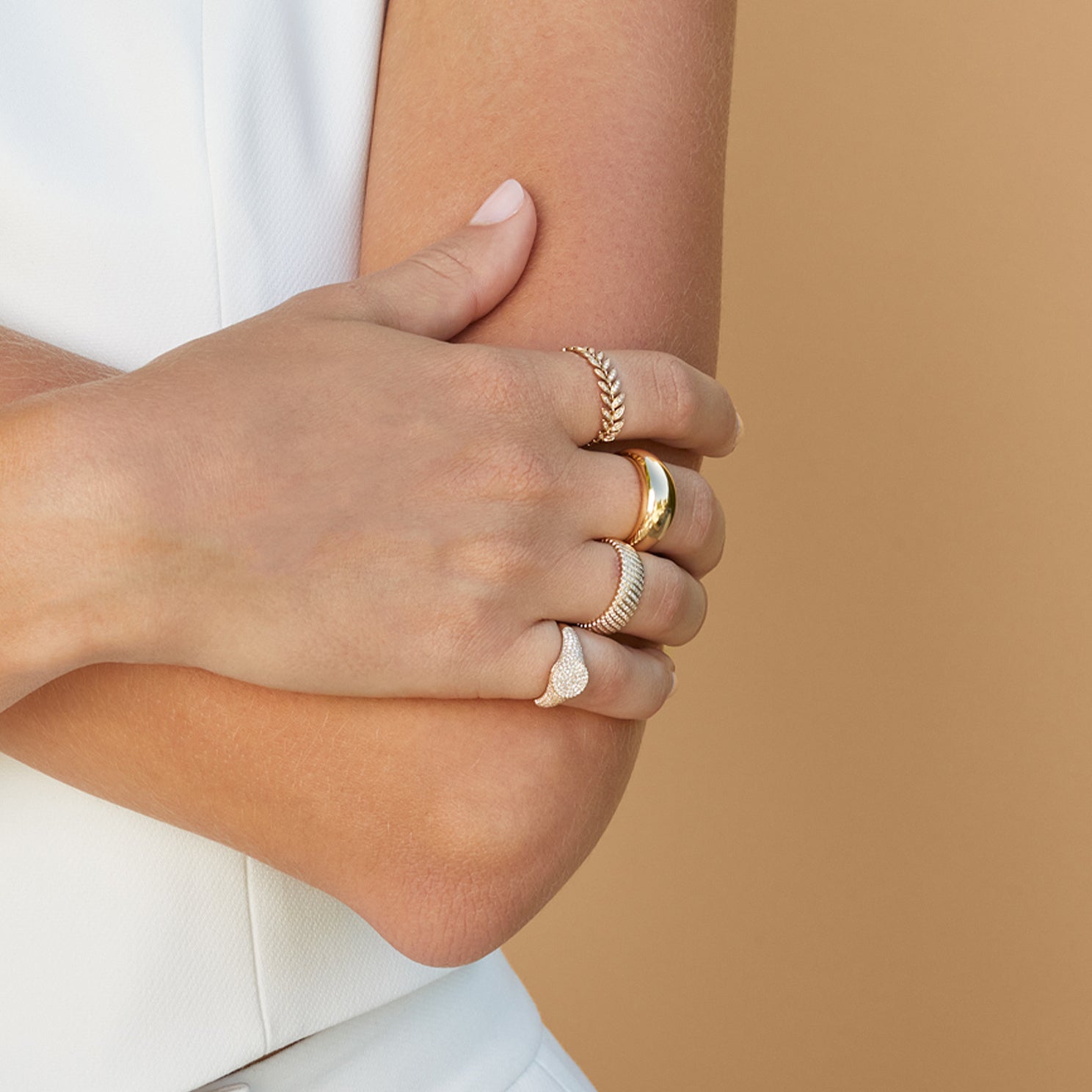Diamond Leaf Ring