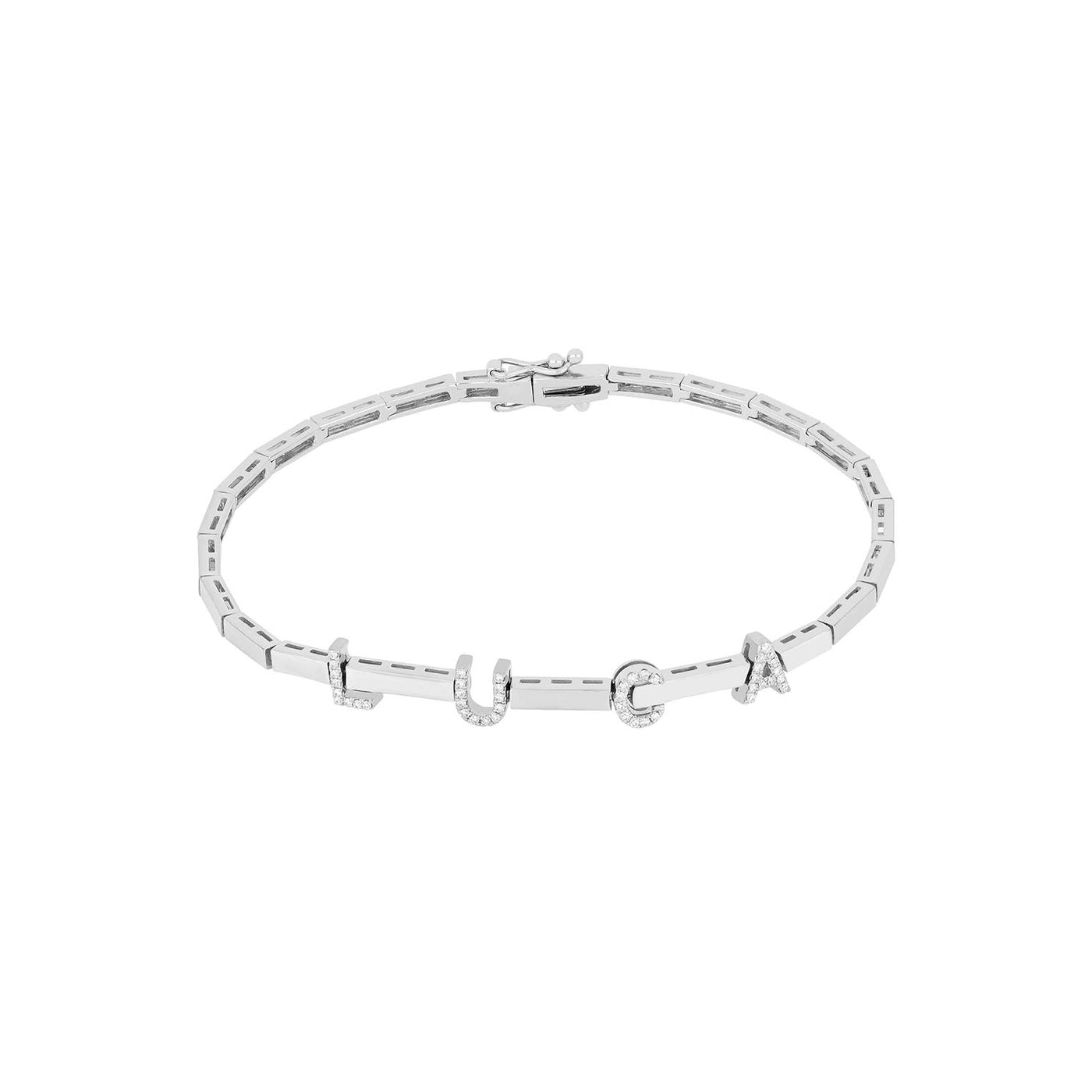 Gold & Diamond Name Eternity Bracelet