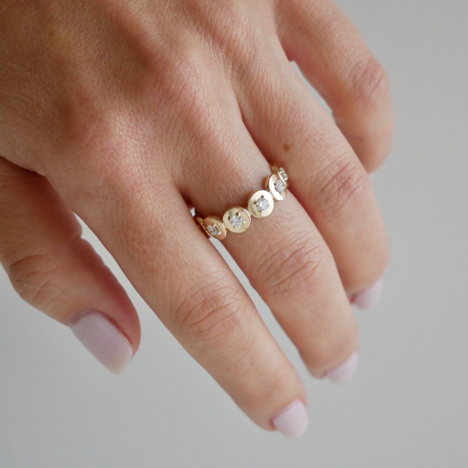 Gold Frame Diamond Ring in 14k Yellow Gold
