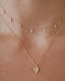 Pave Diamond Mini Hummingbird Necklace and Diamond Mia Necklace in 14k Yellow Gold