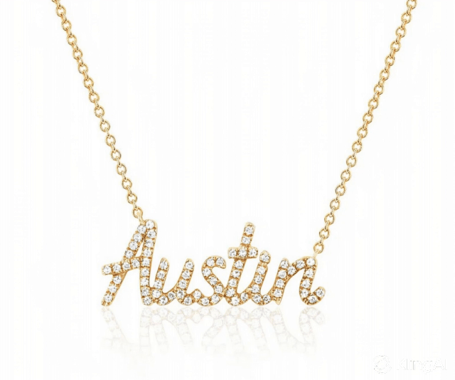 Diamond Script Name Necklace