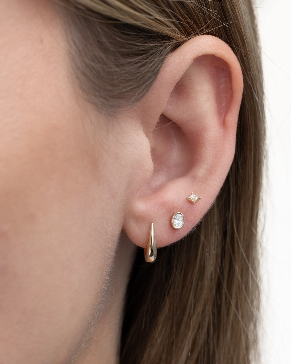 Gold Mini Maeve Huggie Earrings
