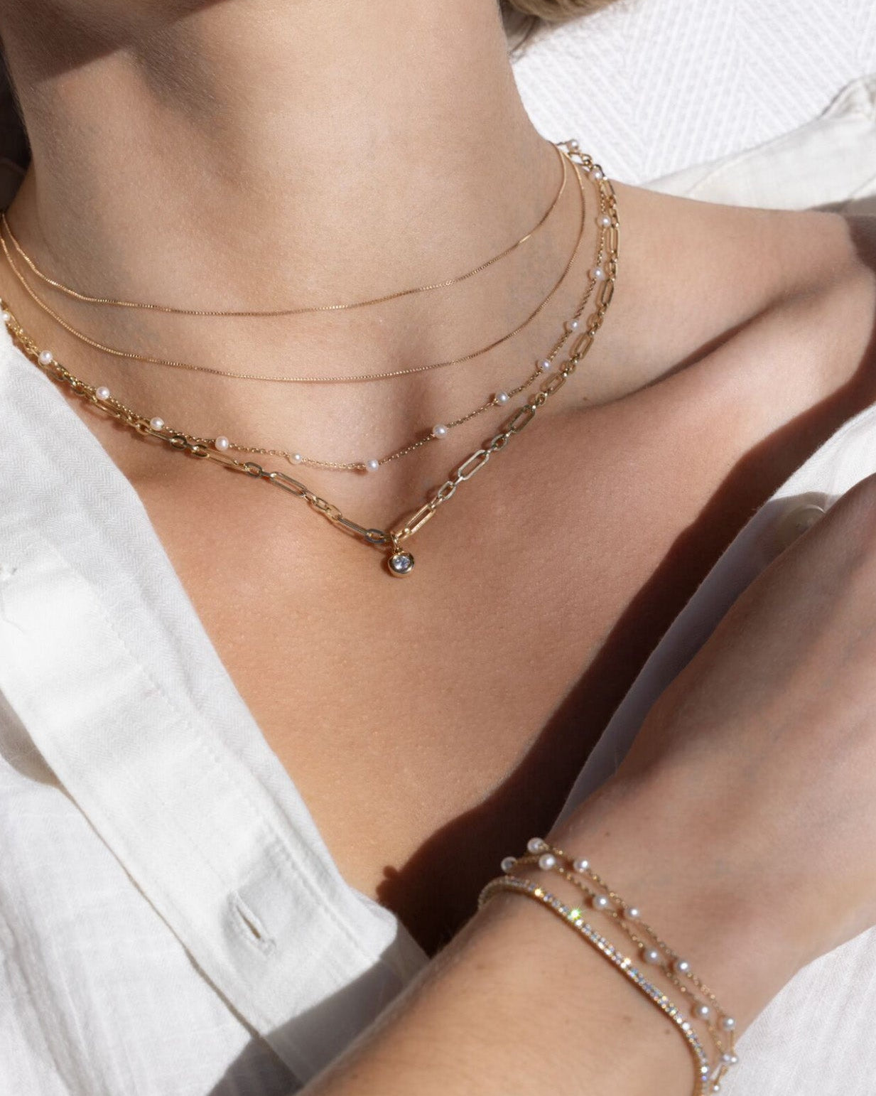 Multi Pearl Layer Chain