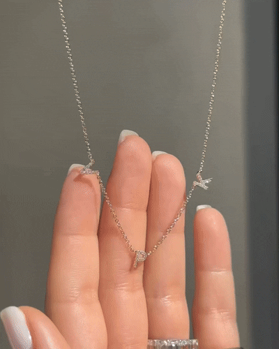 Diamond Triple Initial Necklace