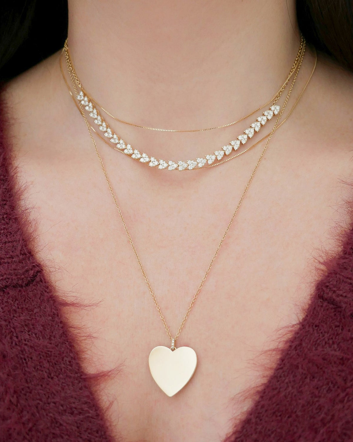 Gold Jumbo Heart Necklace