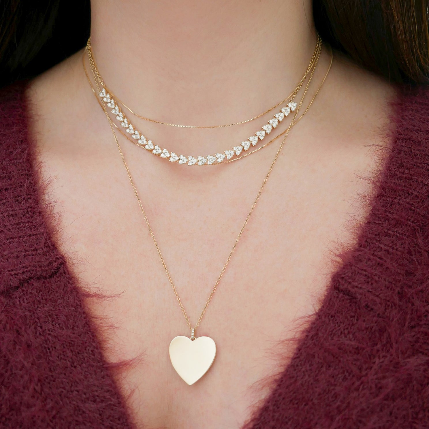 Gold Jumbo Heart Necklace