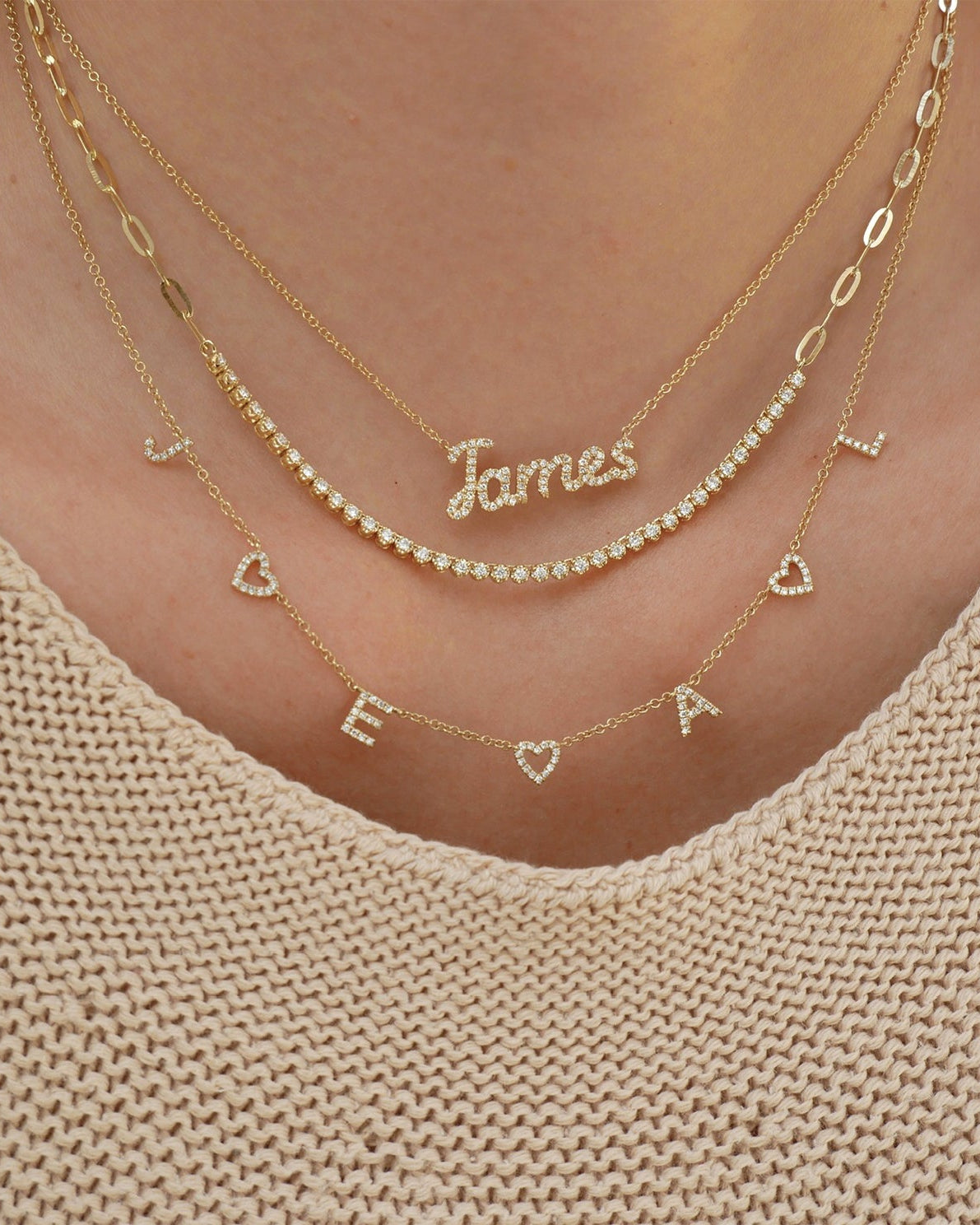 Diamond Script Name Necklace