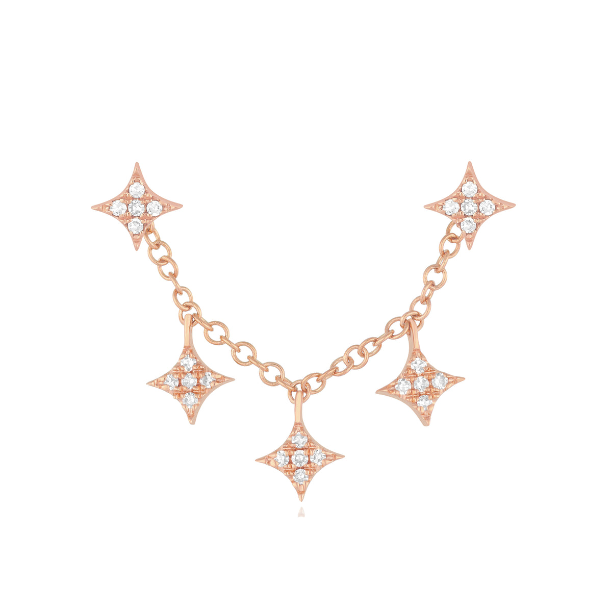 Triple Diamond Sparkle Stud Earring Charm with Sparkle Studs