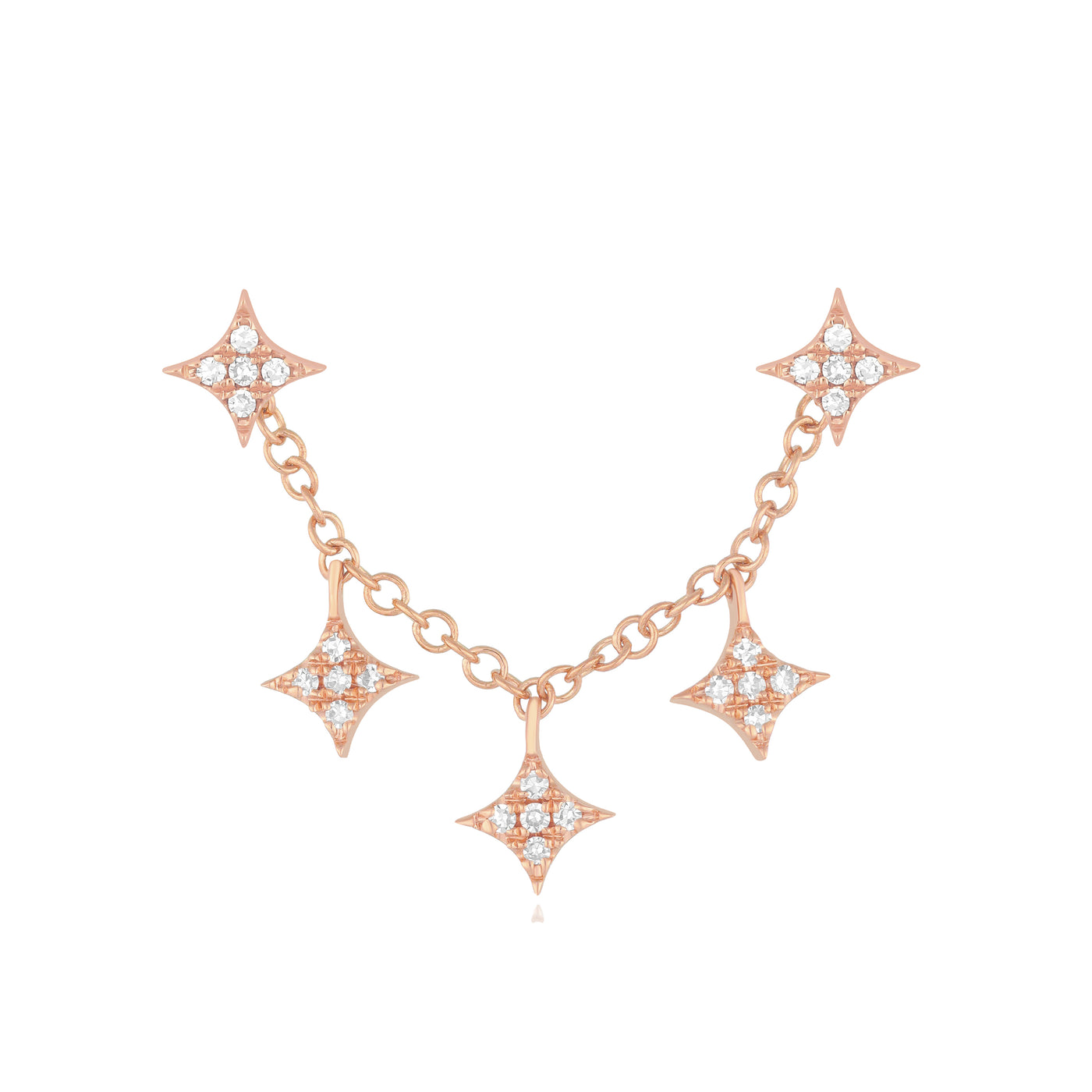 Triple Diamond Sparkle Stud Earring Charm with Sparkle Studs