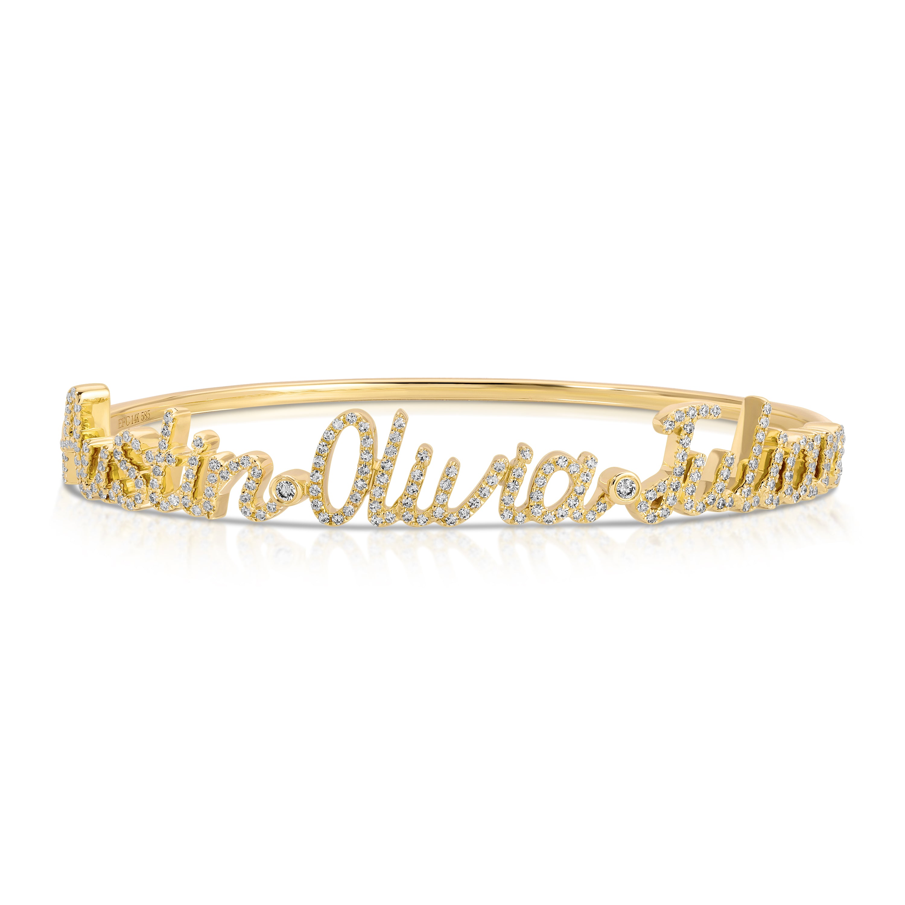 Diamond Script Name Bangle