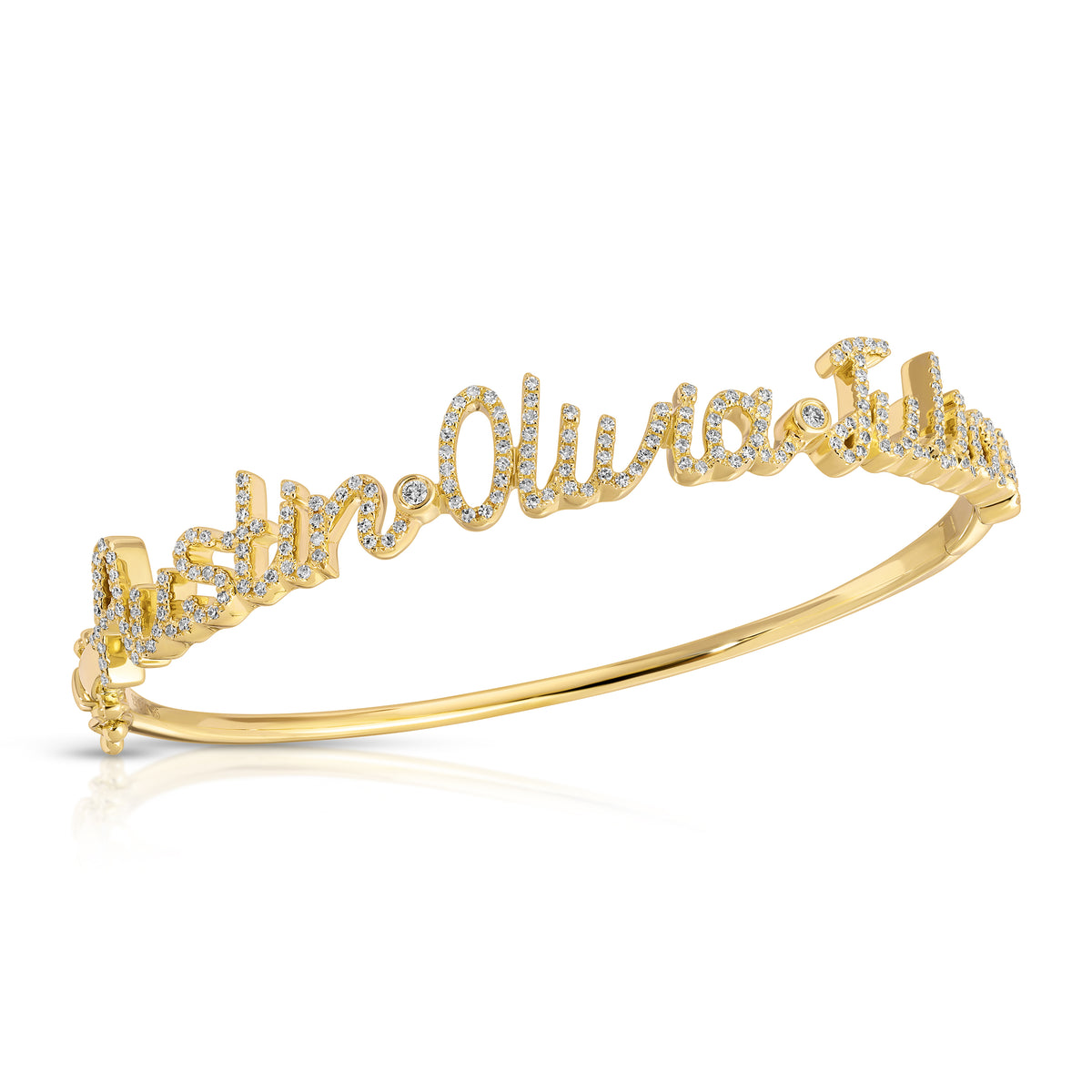 Diamond Script Name Bangle