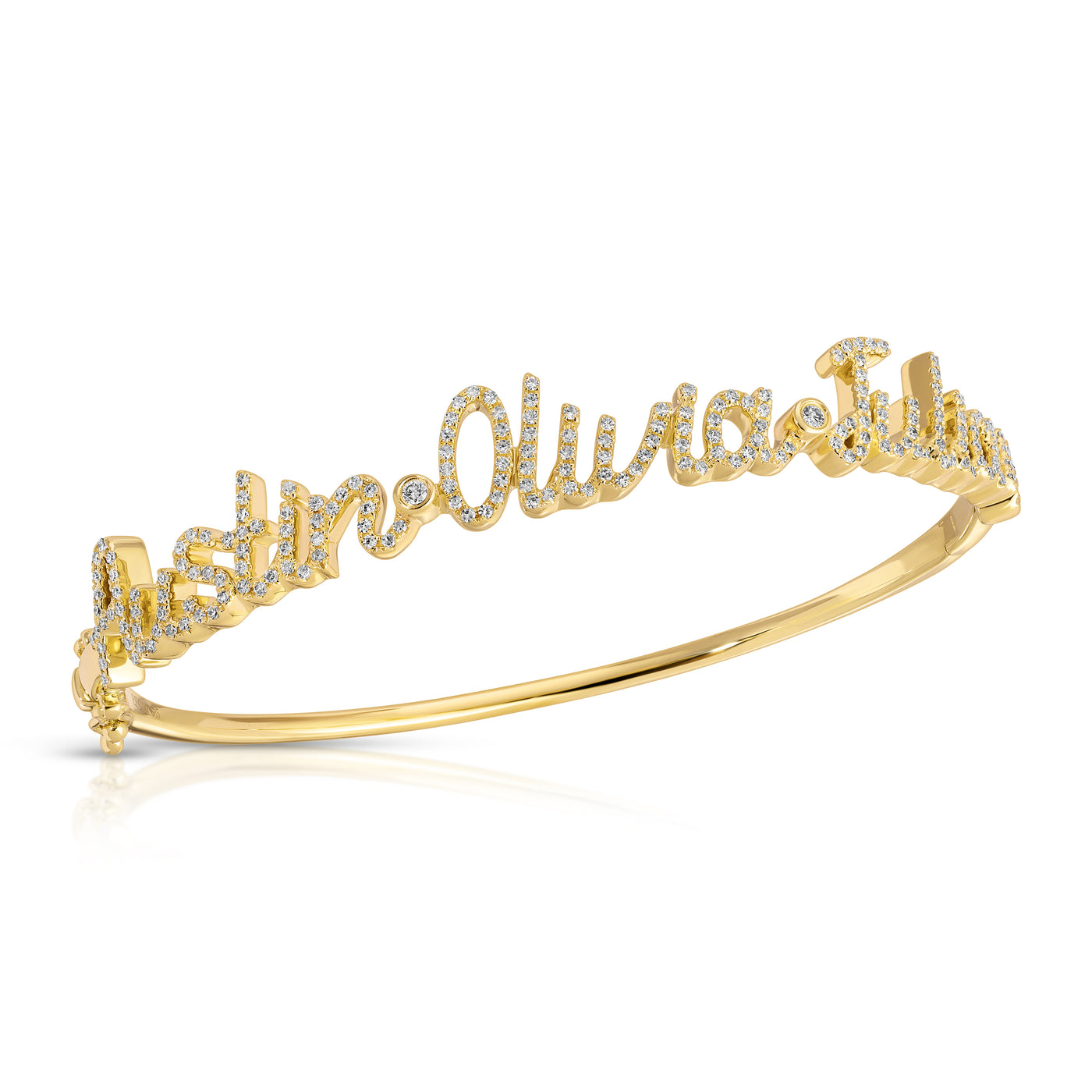 Diamond Script Name Bangle