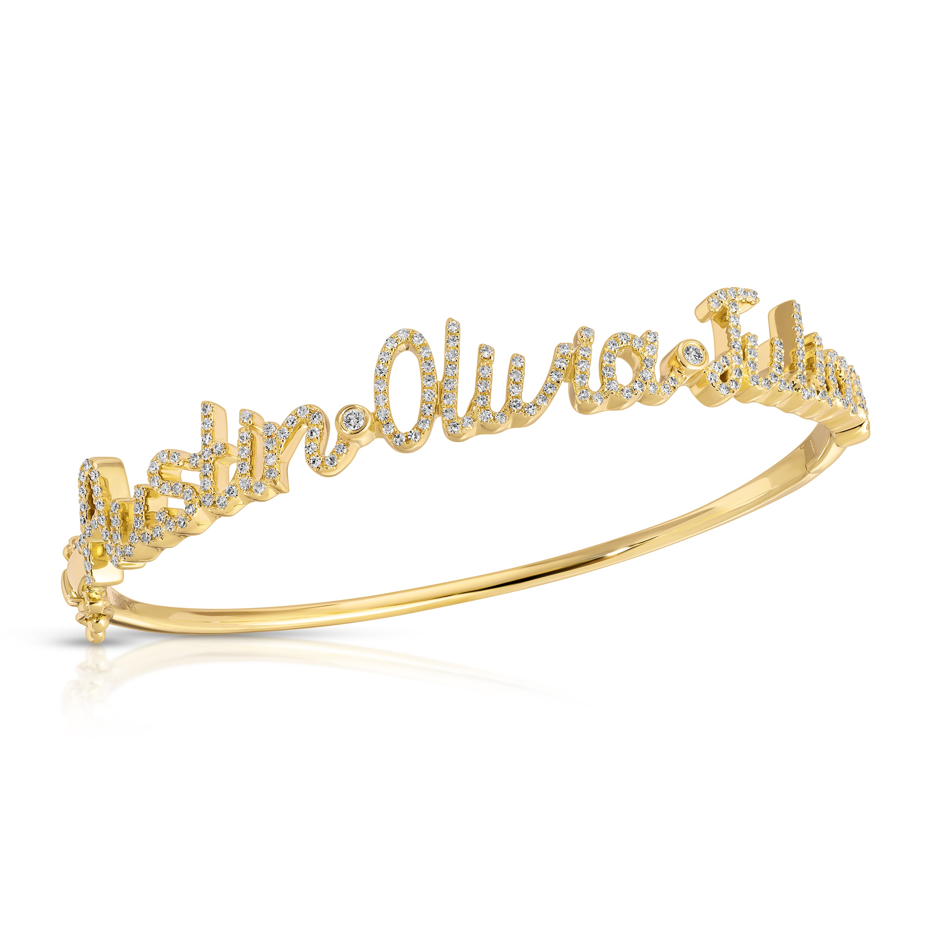 Diamond Script Name Bangle