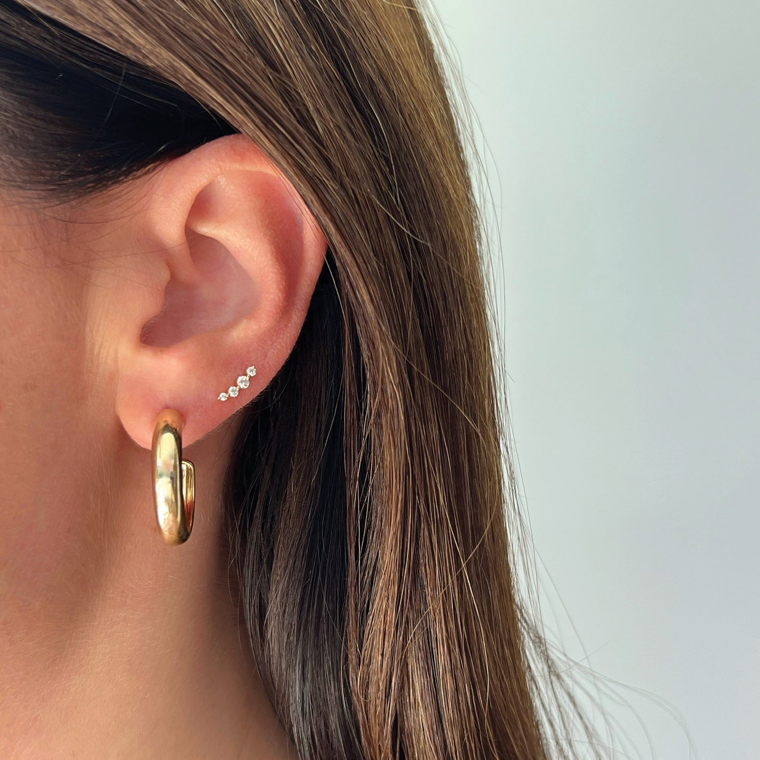Jumbo Gold Bubble Hoop Earrings