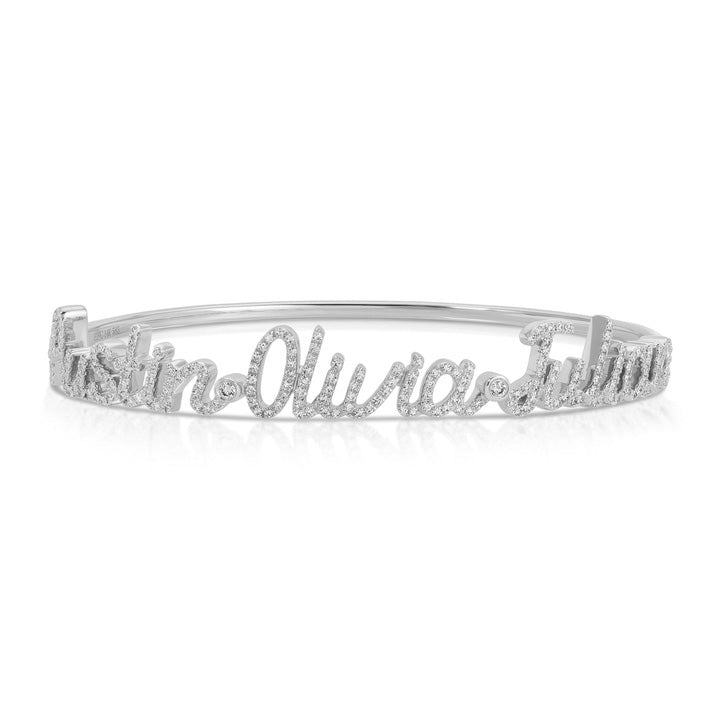Diamond Script Name Bangle
