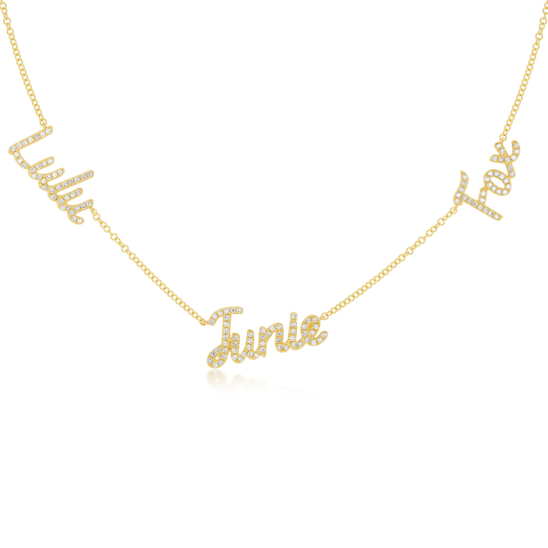 ネックレス SELECT SHOP TRIPLE NAME NECKLACE 975 Triple Diamond Script Name Necklace — EF Collection®