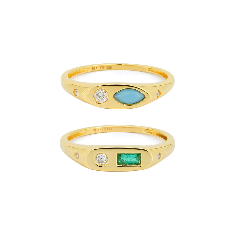 The Seaside Treasure Gift Set in 14k yellow gold