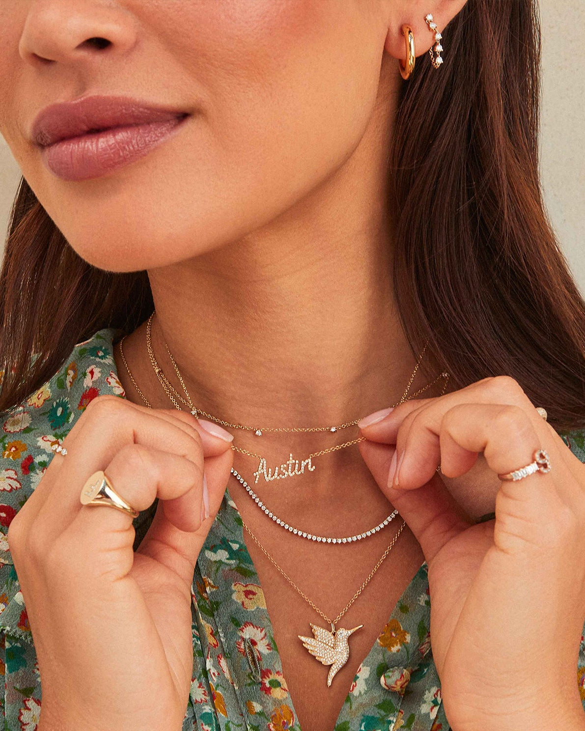 Diamond Script Name Necklace