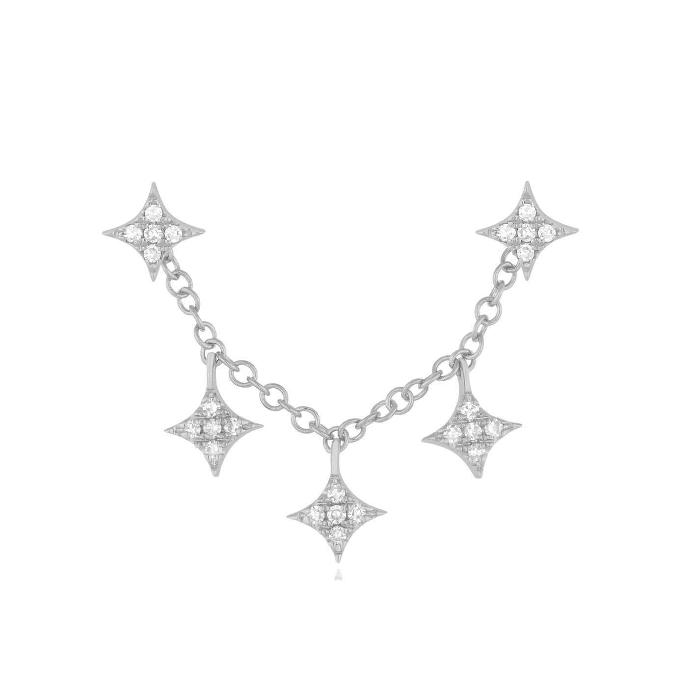Triple Diamond Sparkle Stud Earring Charm with Sparkle Studs
