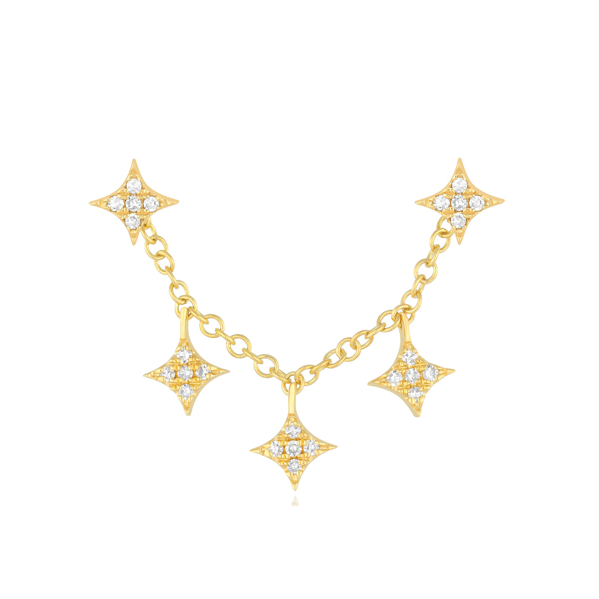 Triple Diamond Sparkle Stud Earring Charm with Sparkle Studs