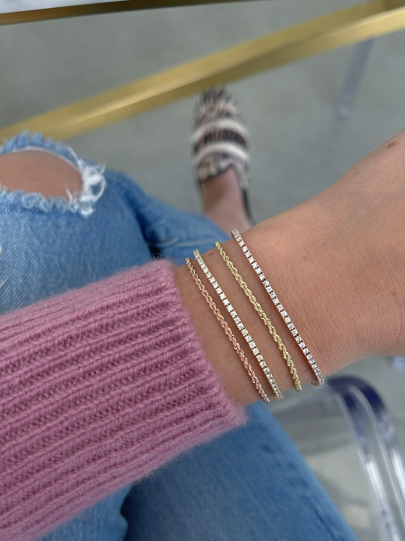 Gold Twist Chain Bracelet