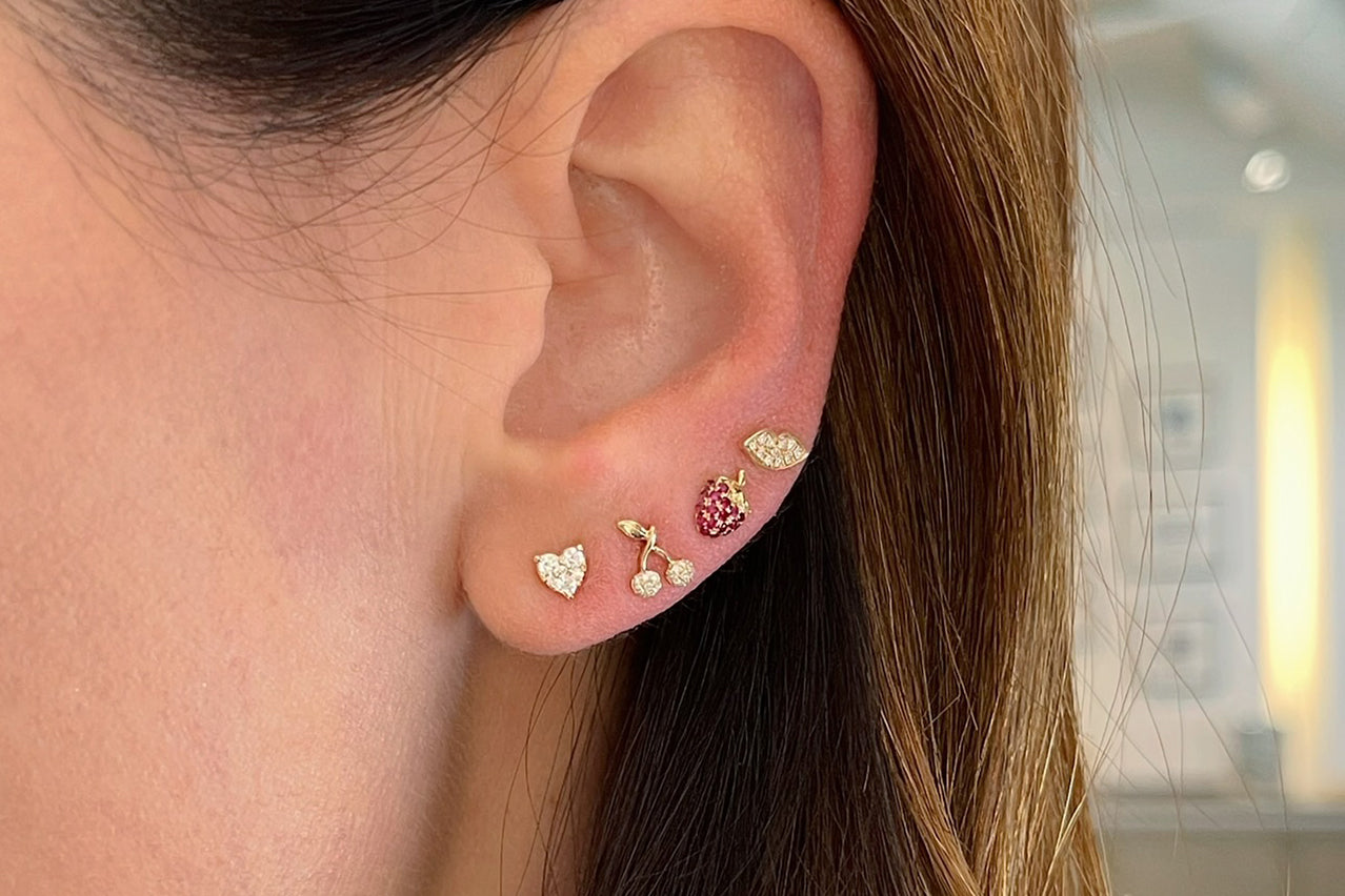 Mini Diamond Smooch Stud Earring