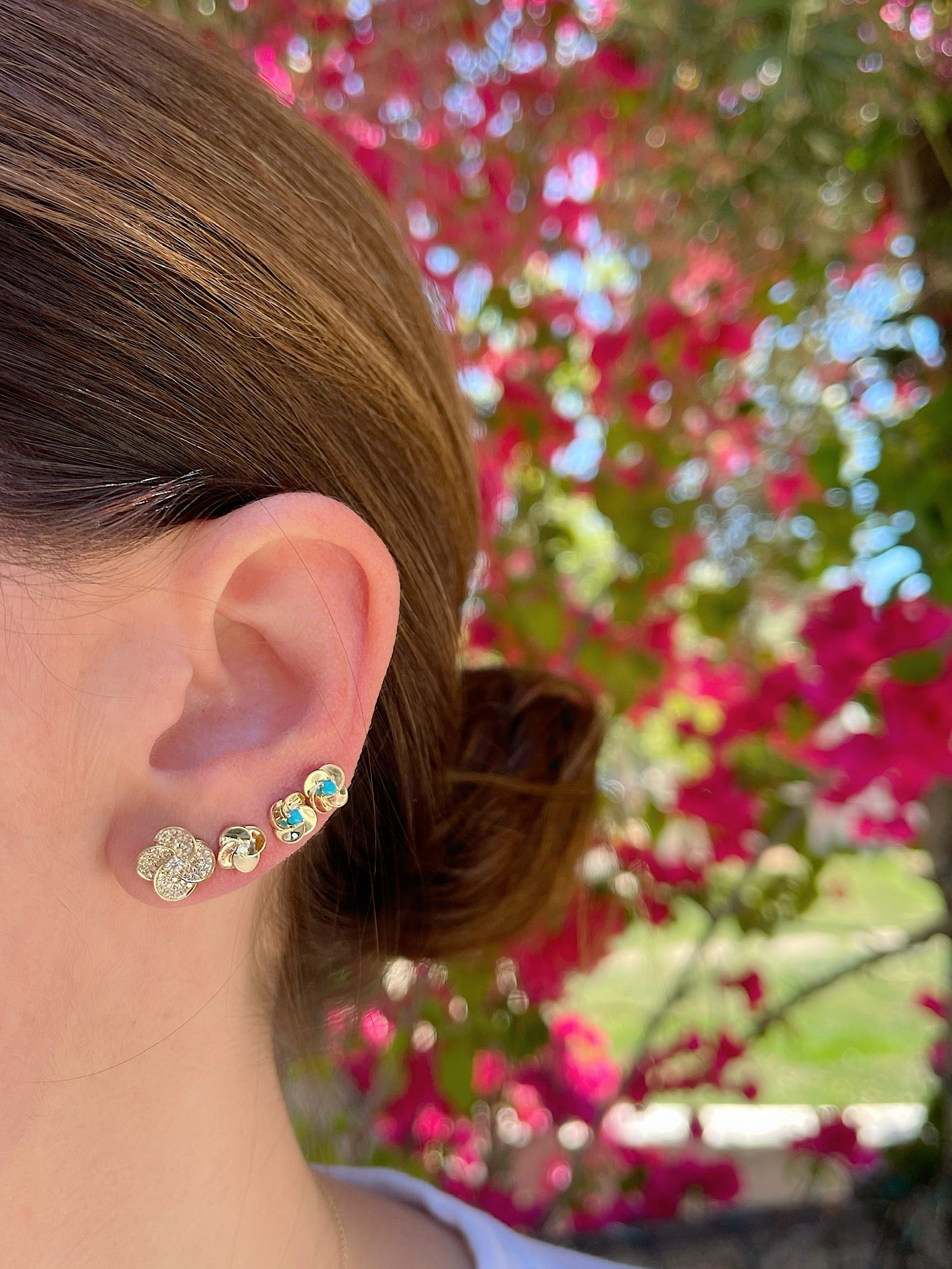 Diamond Jumbo Petal Stud Earring