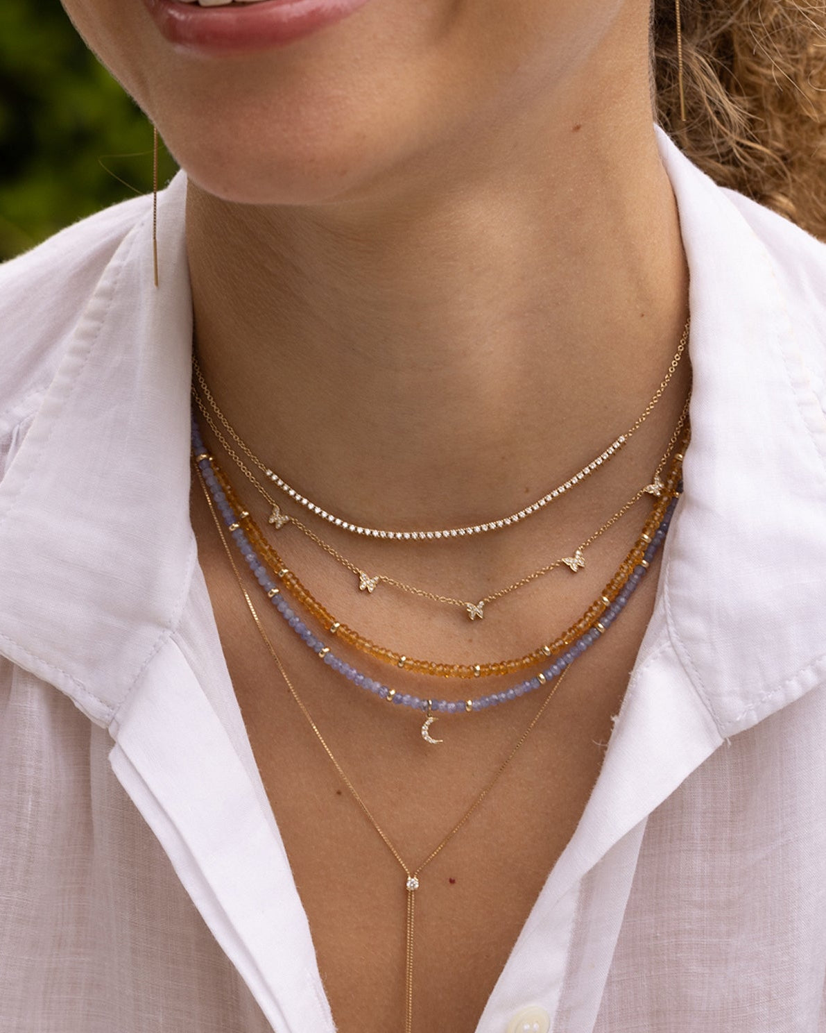 5 Diamond Baby Butterfly Necklace