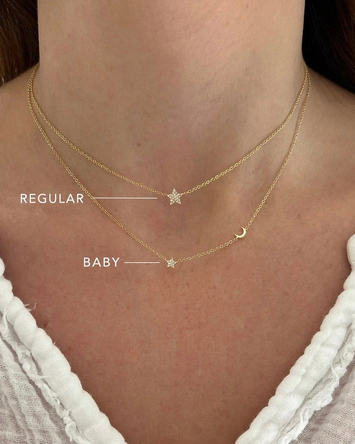 Diamond Baby Star & Gold Moon Necklace — EF Collection®