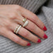 Diamond Pillow Stack Ring styled on the hand in yellow gold