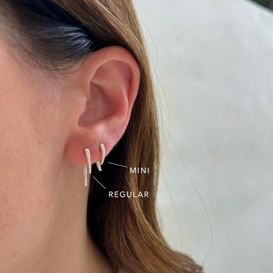 Diamond Hook Earring size comparison