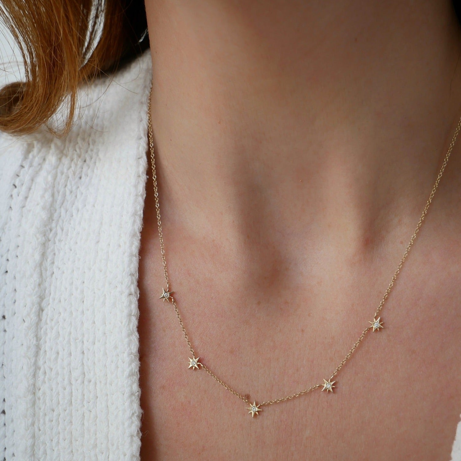 Diamond Multi Starburst Necklace