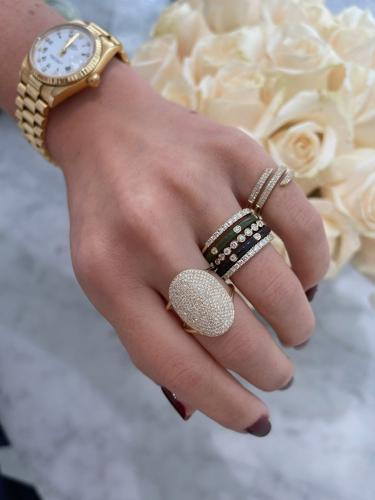 Diamond Jumbo Oval Ring