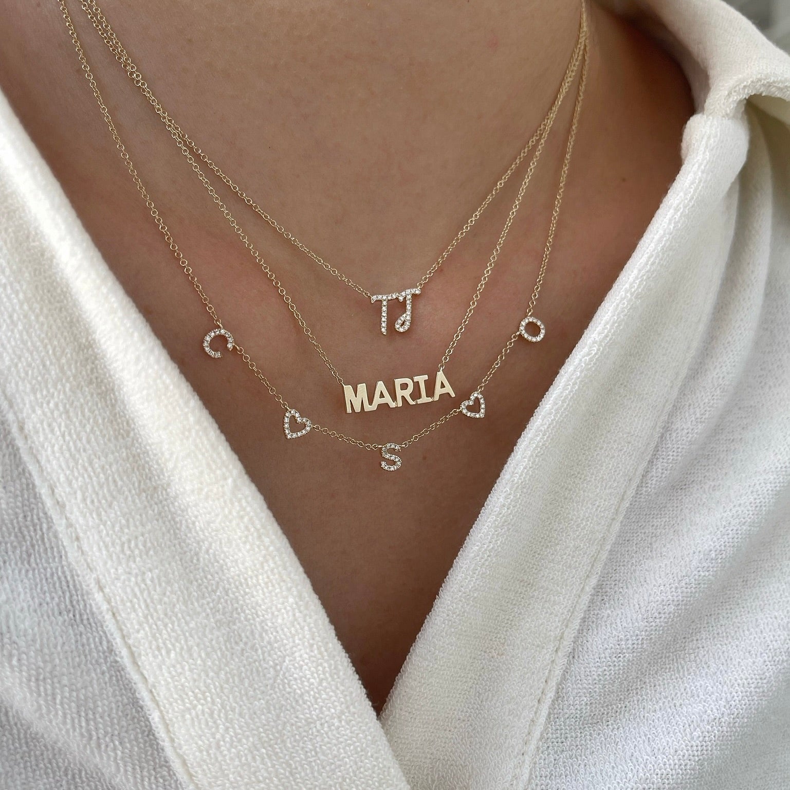 With Diamonds 10k White Gold Personalized Cute Name Necklace (16