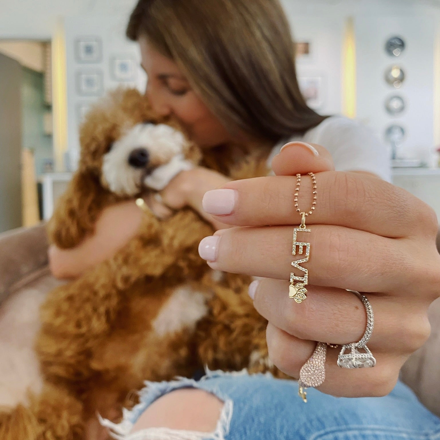 Diamond Pet Necklace Charm