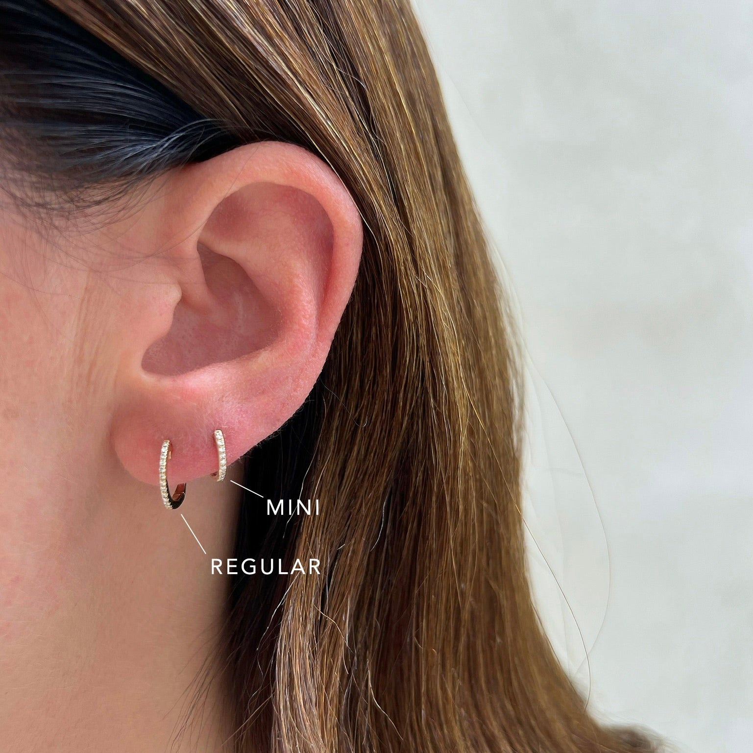 Diamond Huggie Earrings — EF Collection® - Main Image