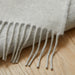 Reversible Cashmere Throw Blanket in Light Grey and Ivory