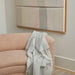 Reversible Cashmere Throw Blanket in Light Grey and Ivory