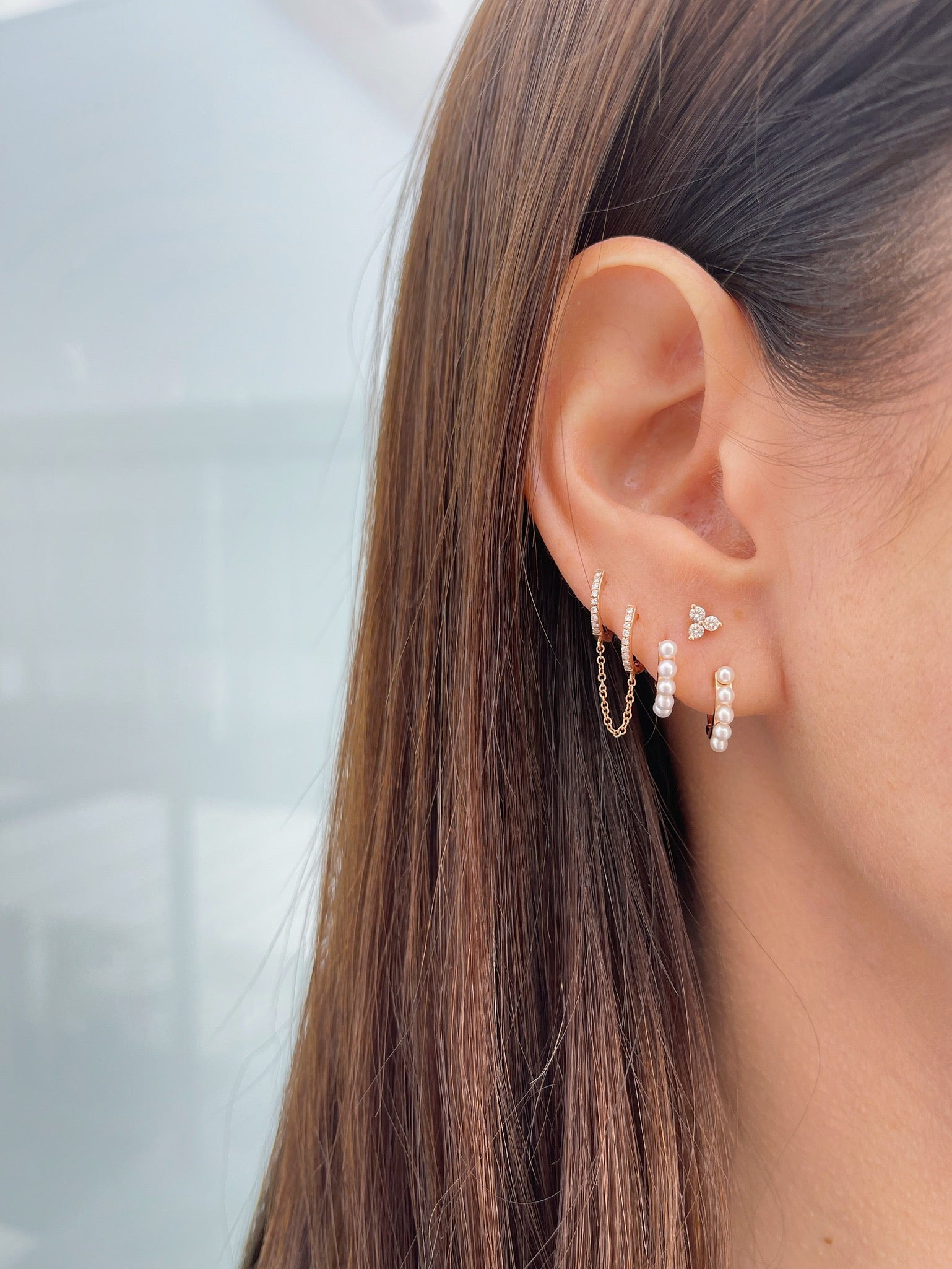 Pearl Mini Huggie Earring